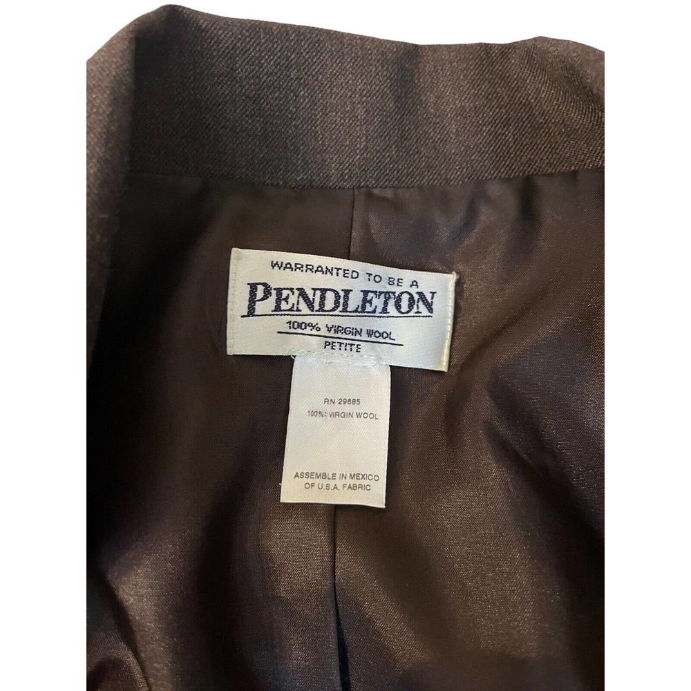 Pendleton Vintage Blazer Button Up High Neck Virgin Wool Women’s Petite Small - Picture 7 of 7